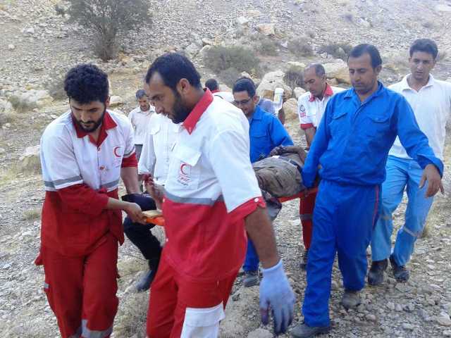سقوط جرثقیل باری به درون دره در محور نورآباد – سپیدان+تصاویر